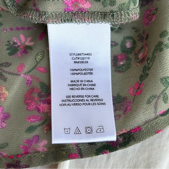 Kut from the Kloth Sheer Floral Twist Front Blouse Top - Picture 12 of 16